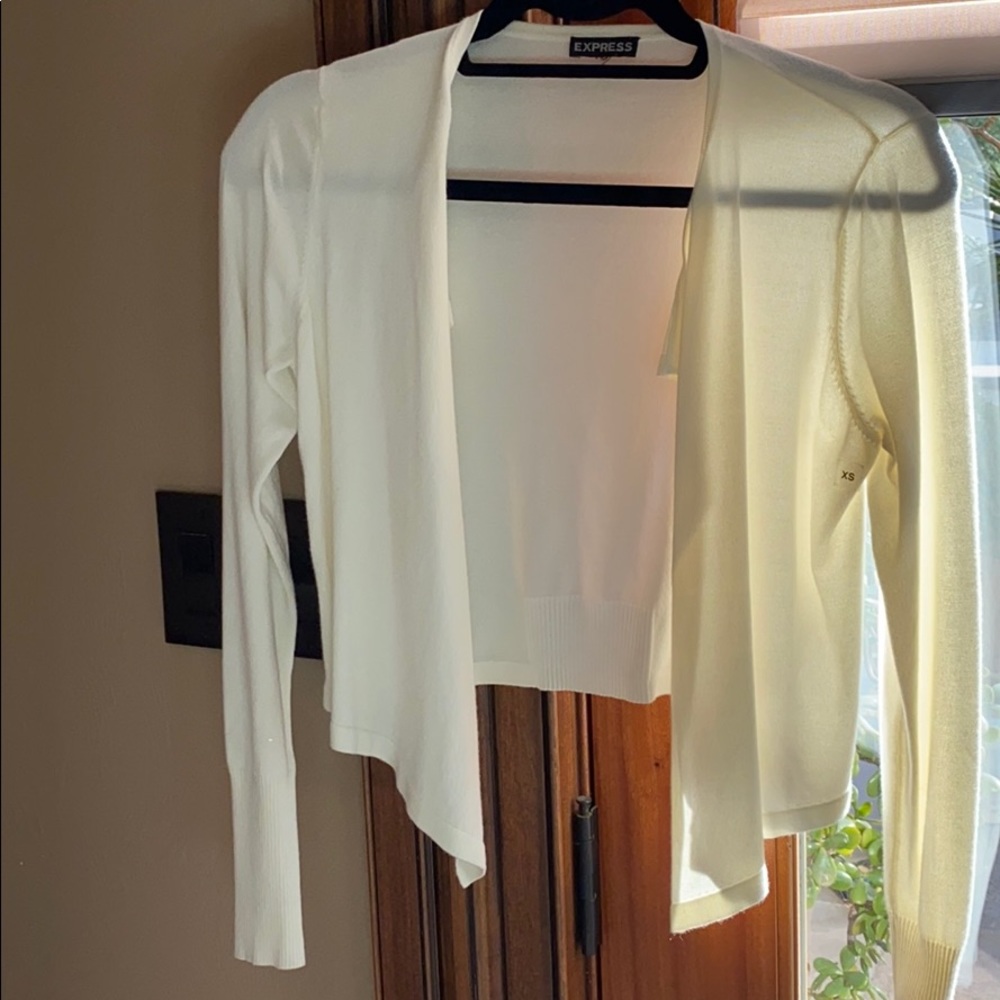 Women’s cream open sweater from Express size S